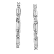 Load image into Gallery viewer, Circled Silver Harp Diamond Earrings
