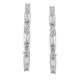 Circled Silver Harp Diamond Earrings