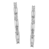 Circled Silver Harp Diamond Earrings