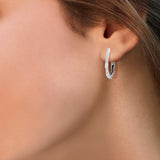 Circled Silver Harp Diamond Earrings