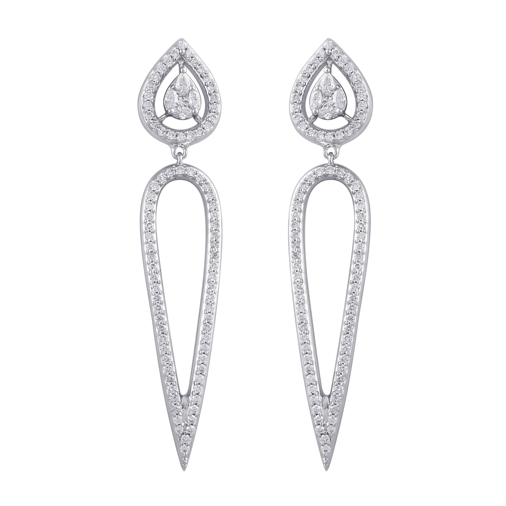 One Pointer Diamond Earrings