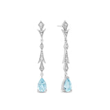 Elsa Chandalier Earrings with 1/5 cttw diamond and Aquamarine Briolletes