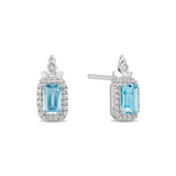 Elsa Earrings with Diamonds and Sky Blue Topaz