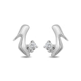 Cinderella Slipper Stud Earrings with Diamonds