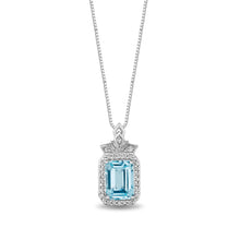 Load image into Gallery viewer, Elsa Pendant with 1/10 cttw diamond and Sky Blue Topaz
