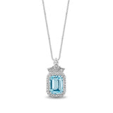 Elsa Pendant with 1/10 cttw diamond and Sky Blue Topaz