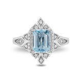 Elsa Ring with 1/10 cttw Diamonds and Sky Blue Topaz