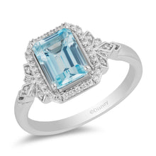 Load image into Gallery viewer, Elsa Ring with 1/6 cttw Diamonds and Sky Blue Topaz
