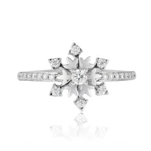Load image into Gallery viewer, Elsa Snowflake Ring with 1/4 cttw Diamonds
