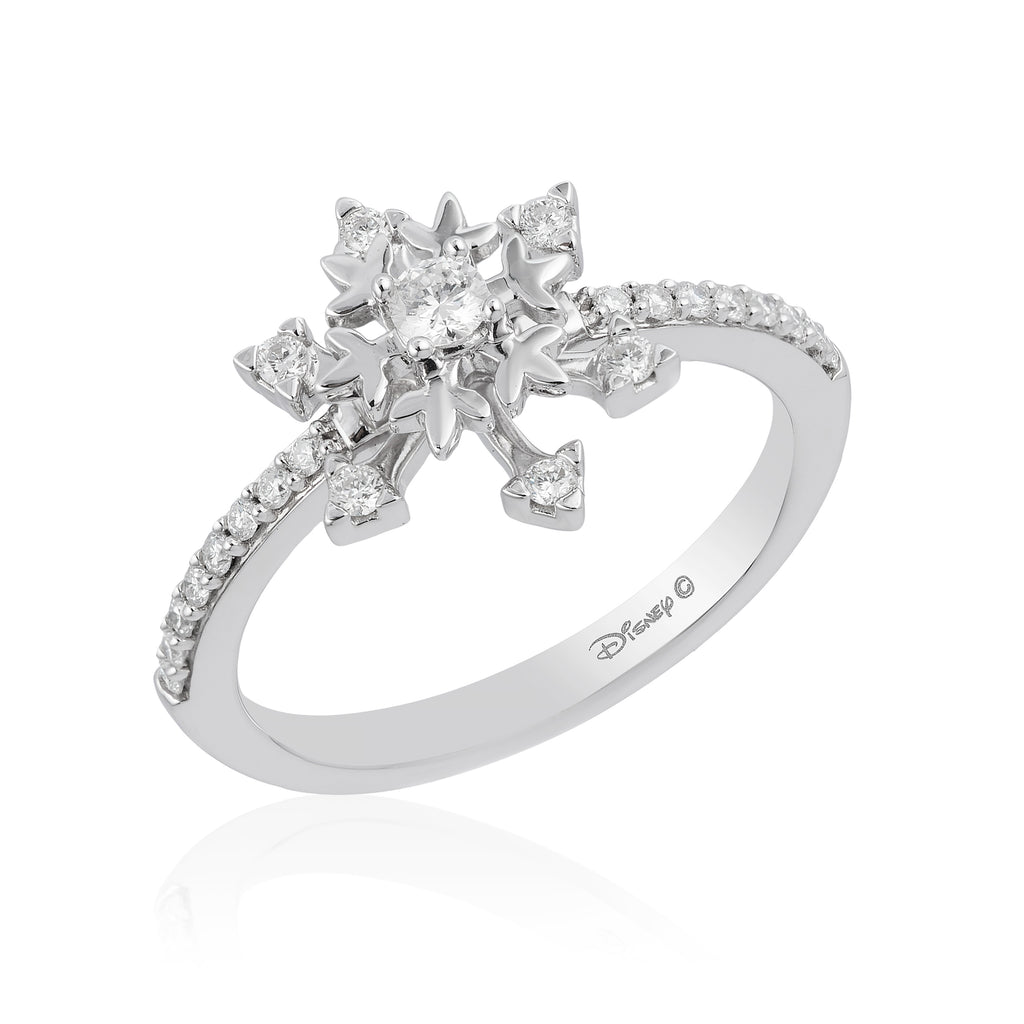 14K White Gold Elsa Snowflake Ring with 1/4 cttw Diamonds – Irasva