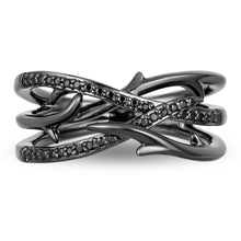 Load image into Gallery viewer, Maleficent Ring with 1/5 cttw Black Diamonds
