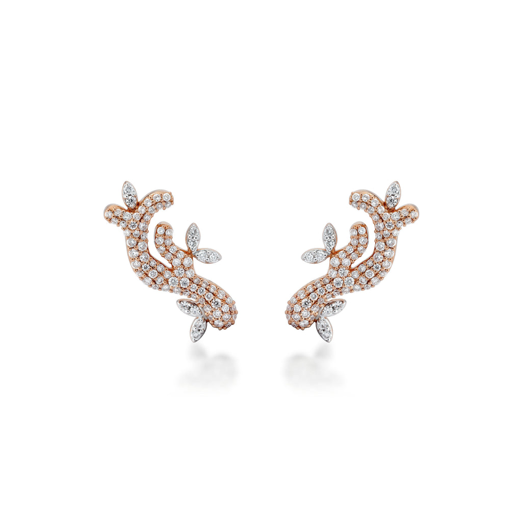 Lady Earth Petal Diamond Earrings