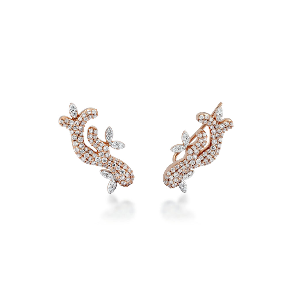 Lady Earth Petal Diamond Earrings