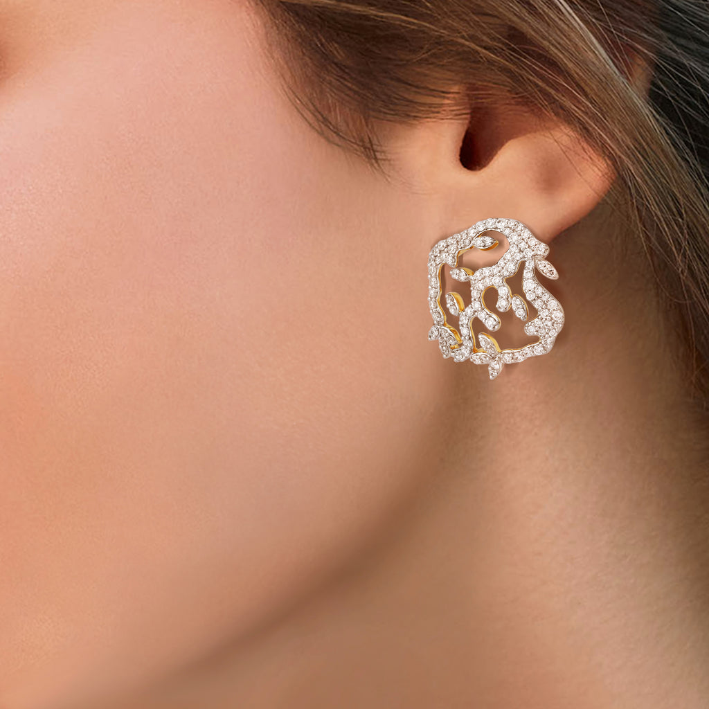 Lady Earth Olive Diamond Earrings