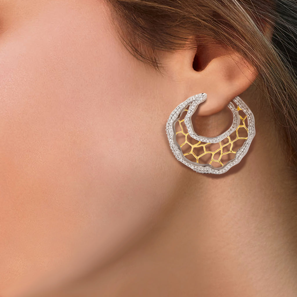 Elements Veined Diamond Earrings