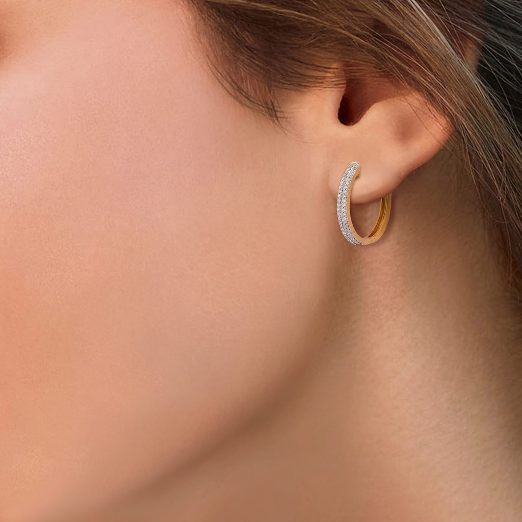 Circled Moonlight Diamond Earrings