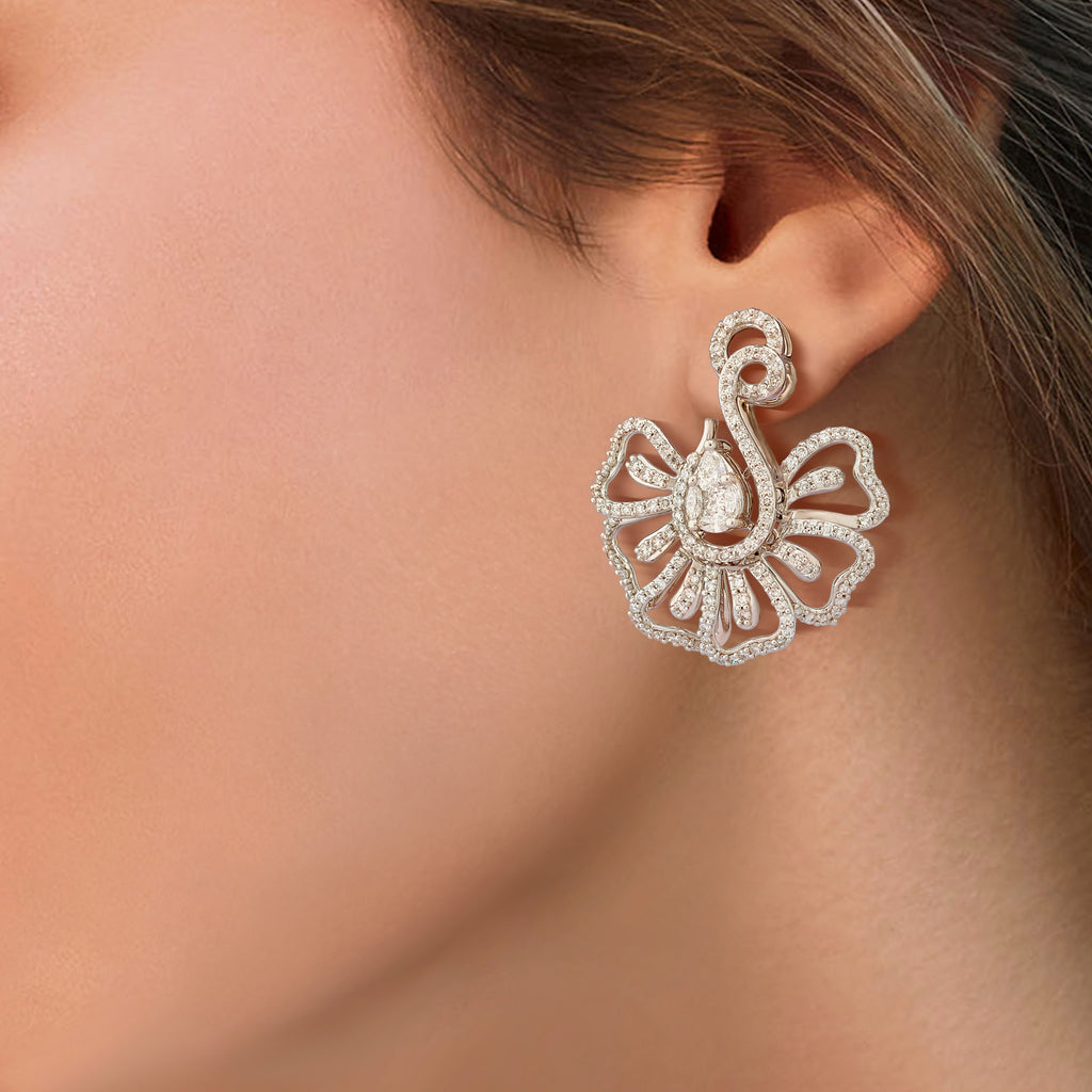 One Floret Diamond Earrings