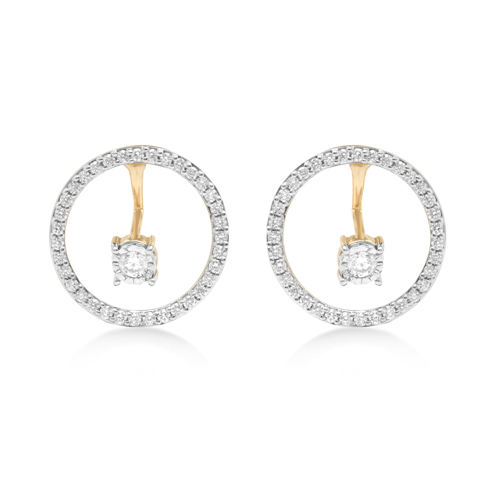 Elegant Floral Diamond Stud Earrings