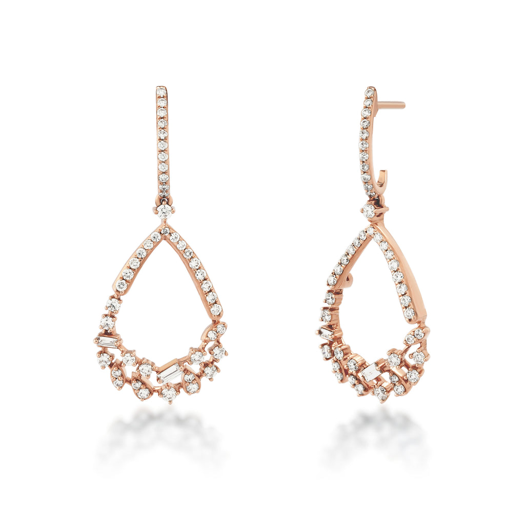 Scatter Waltz Pear-Drop Diamond Earrings