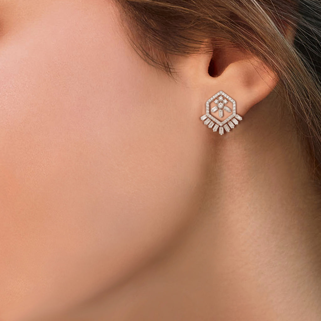 Scatter Waltz Hexa Diamond Earrings