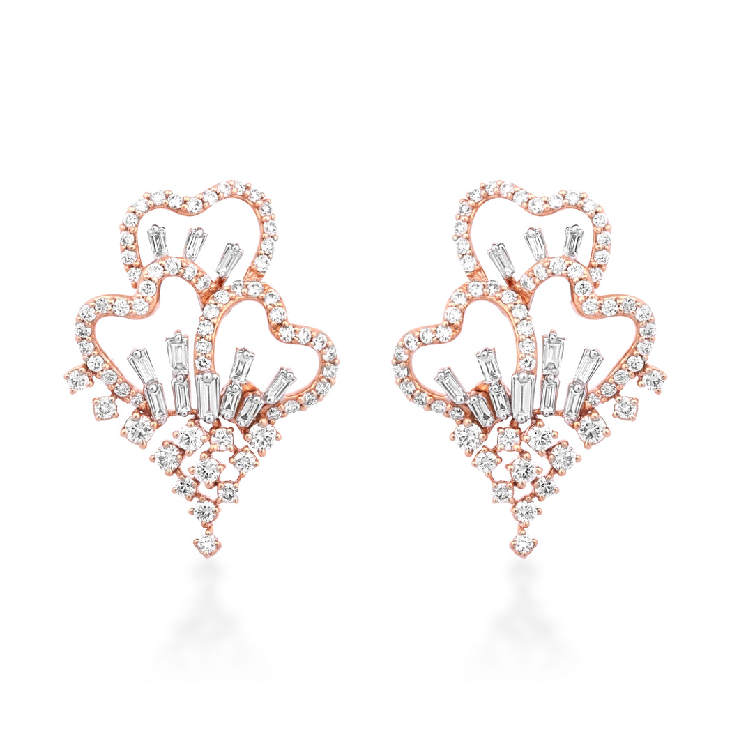 Scatter Waltz Heartful Diamond Earrings