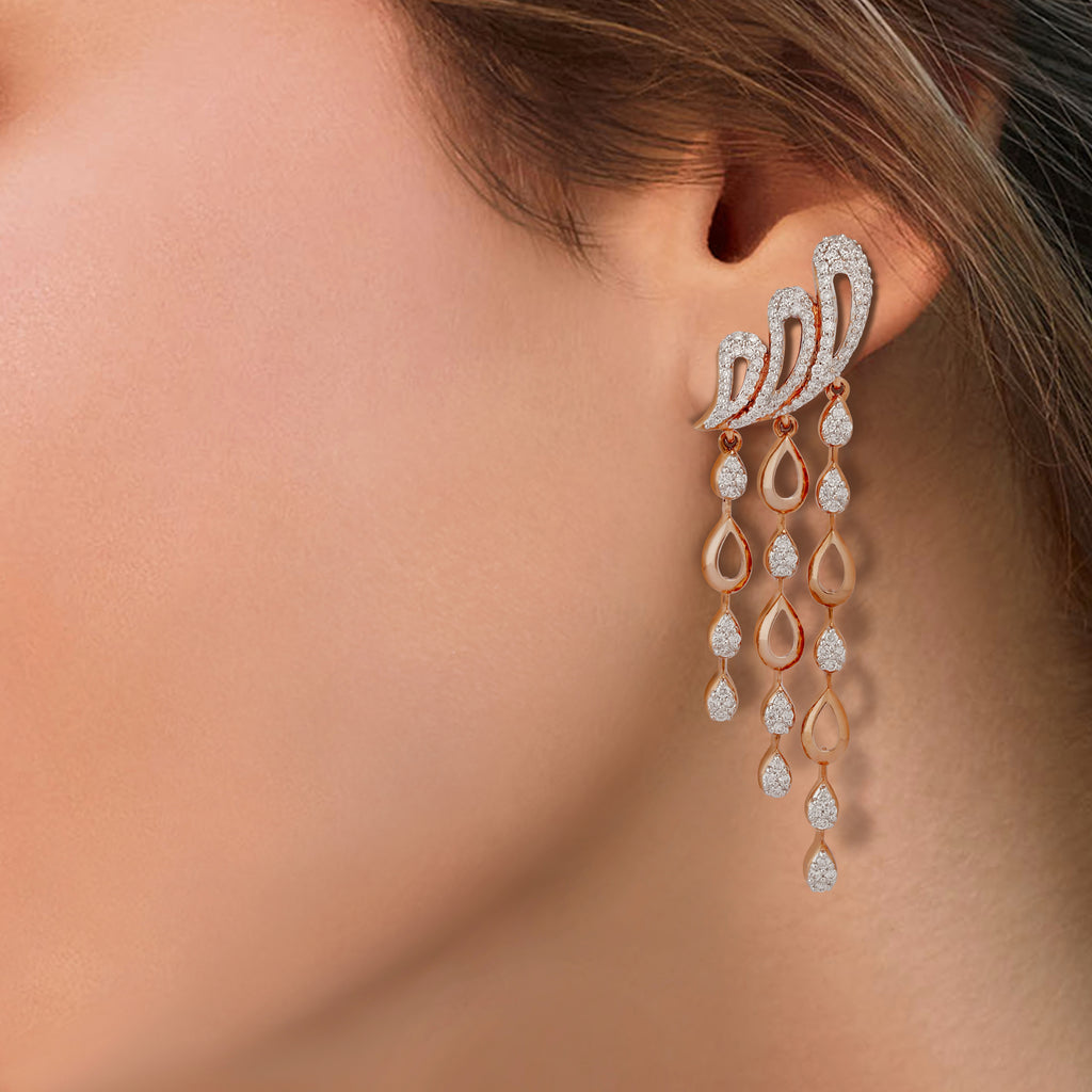 Freeflowing Torrent Diamond Earrings