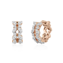 Load image into Gallery viewer, Circled Crisscross Diamond Earrings
