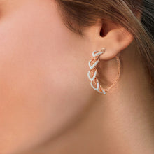 Load image into Gallery viewer, Circled Heartstring Diamond Earrings
