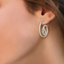 Load image into Gallery viewer, Circled Intertwined Diamond Earrings
