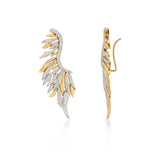 Skyward Bound Dragon Feather Diamond Earrings