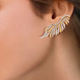 Skyward Bound Dragon Feather Diamond Earrings