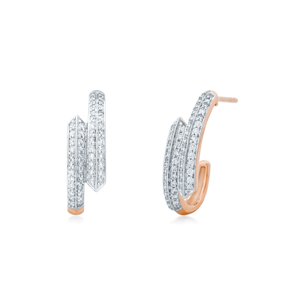 Circled Semihoop Diamond Earrings