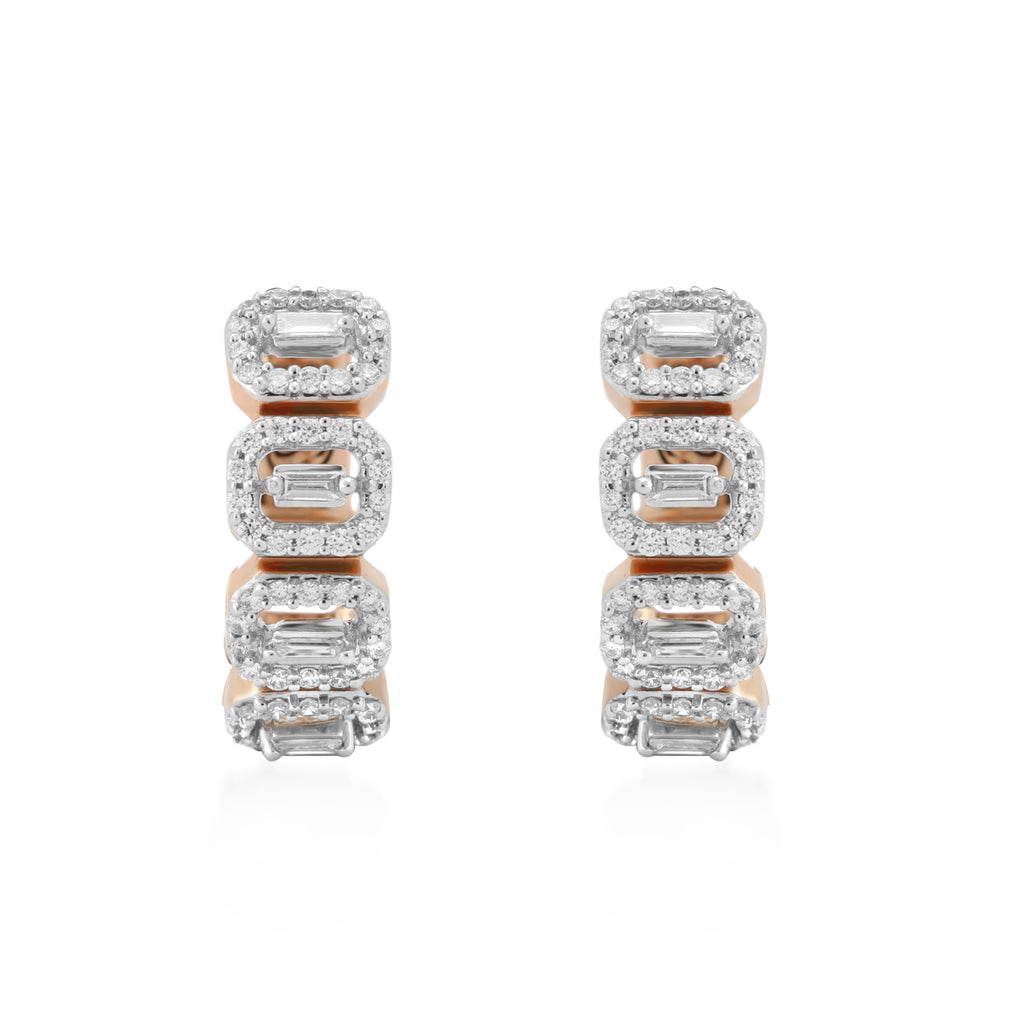 Circled Fivepoint Diamond Earrings