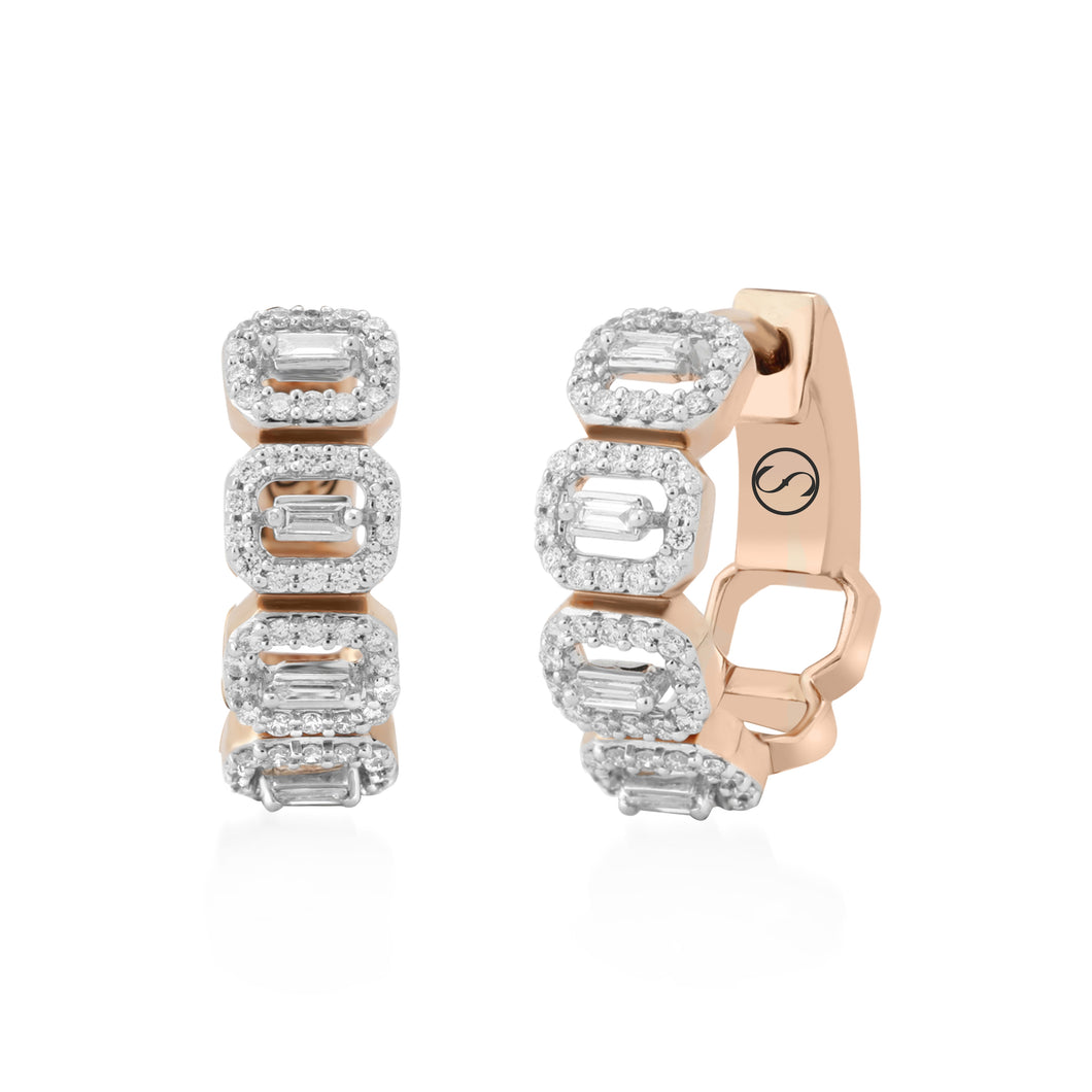 Circled Fivepoint Diamond Earrings