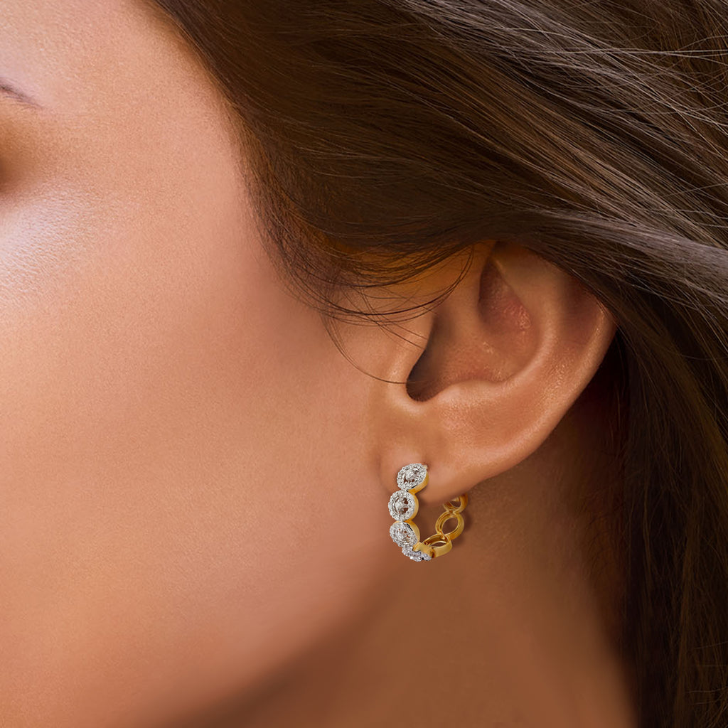 Circled Charm Diamond Earrings