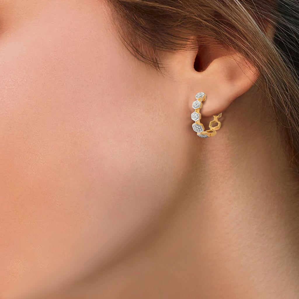 Circled Ecliptic Diamond Earrings