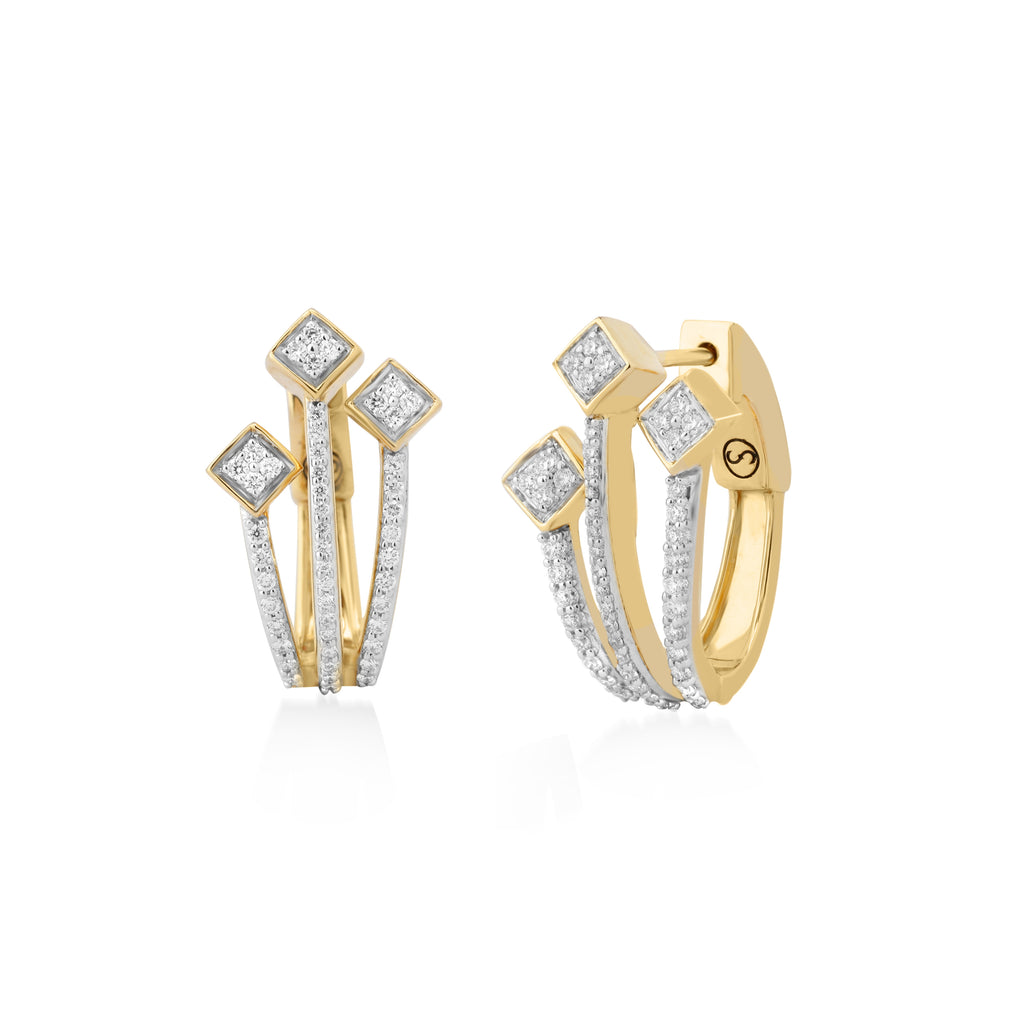 Circled Flourish Diamond Earrings