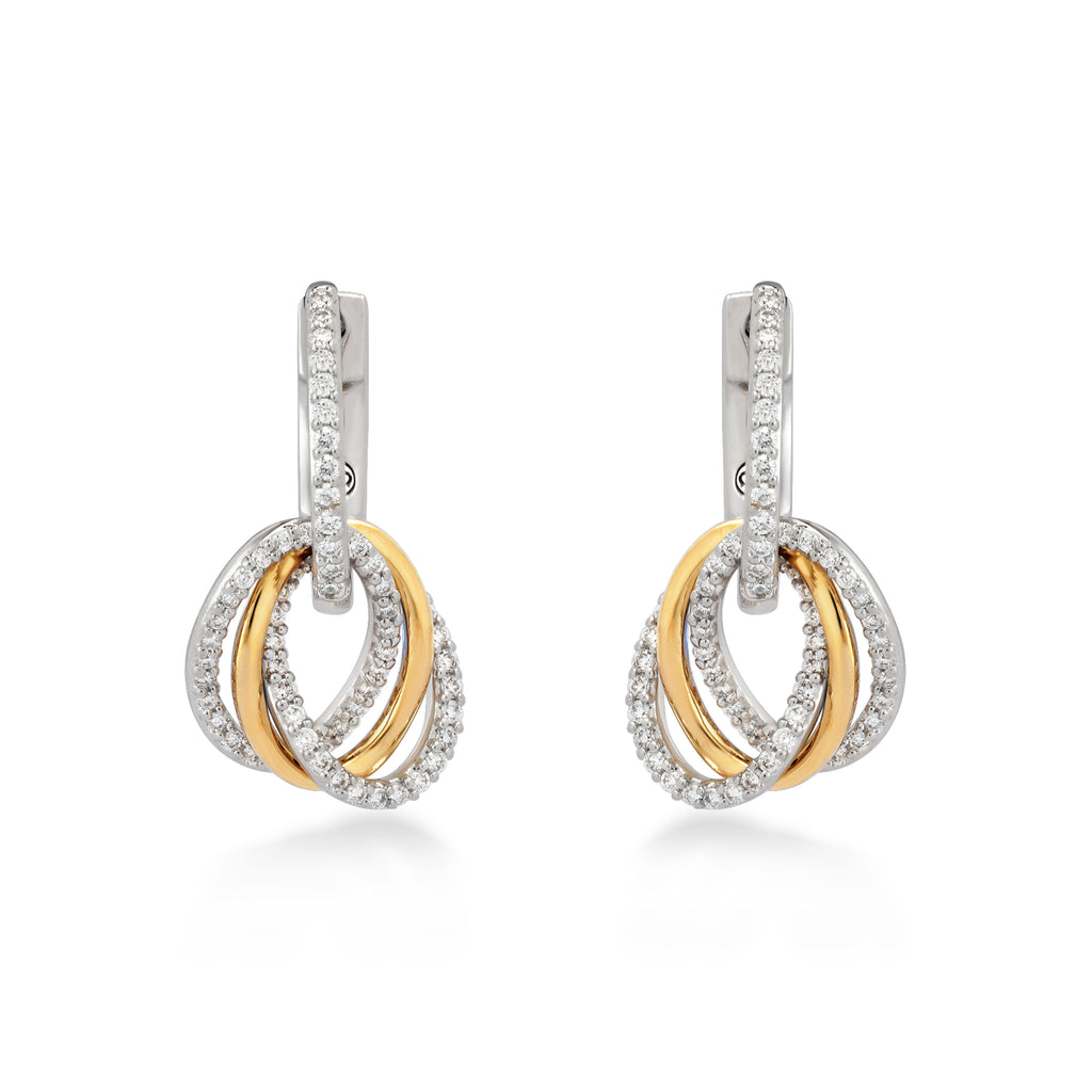 Circled Knotted Diamond Earrings