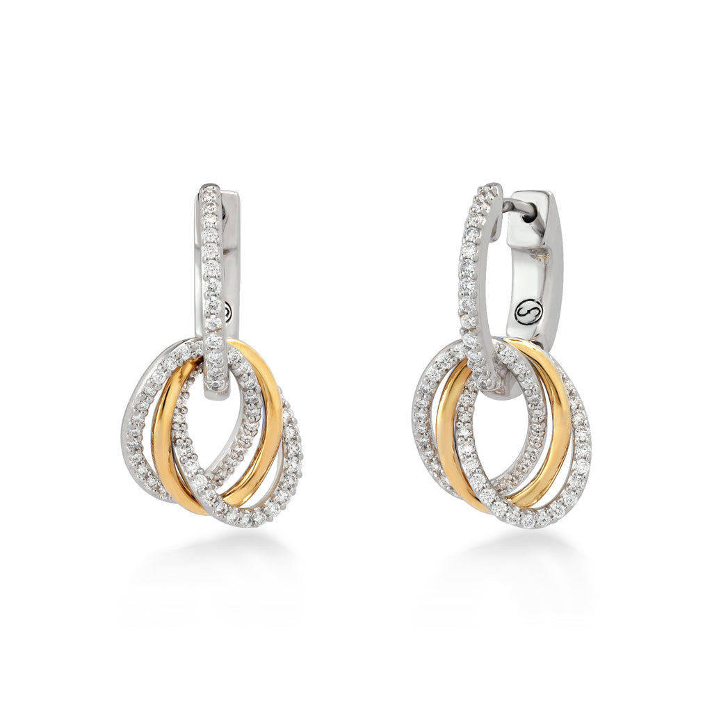 Circled Knotted Diamond Earrings