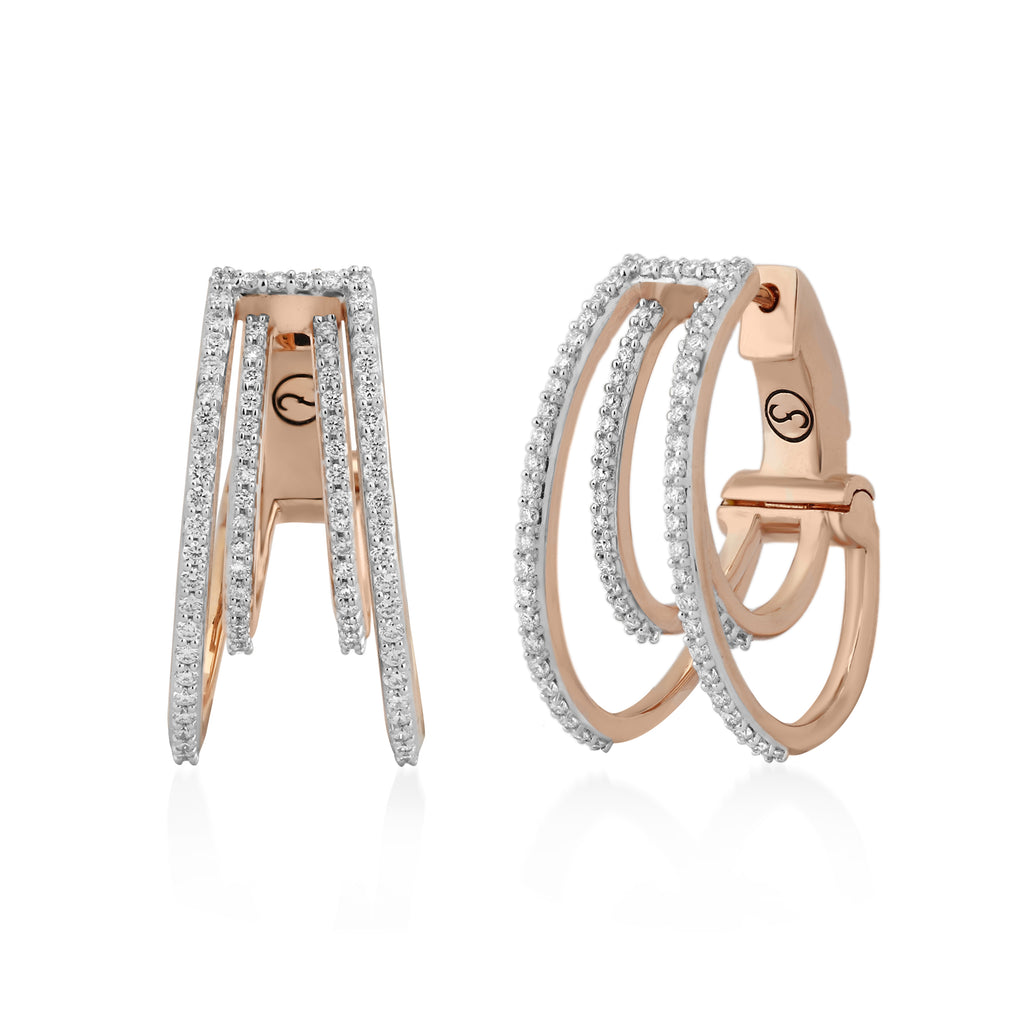 Circled Elegant Diamond Earrings