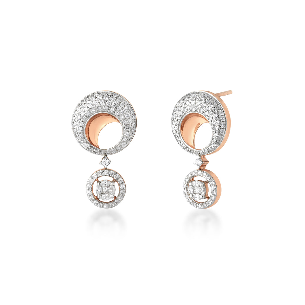 One Circlet Diamond Earrings