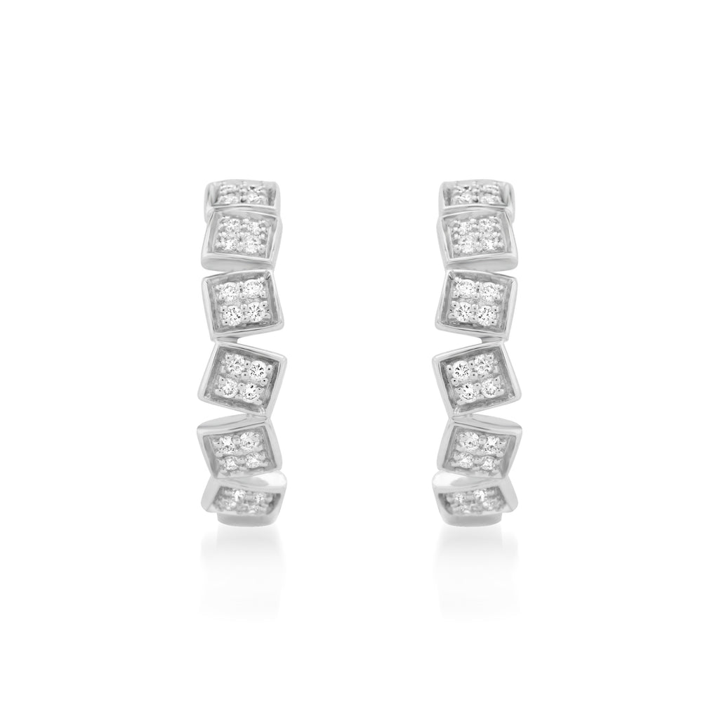 Circled Tiled Diamond Earrings