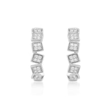 Load image into Gallery viewer, Circled Tiled Diamond Earrings

