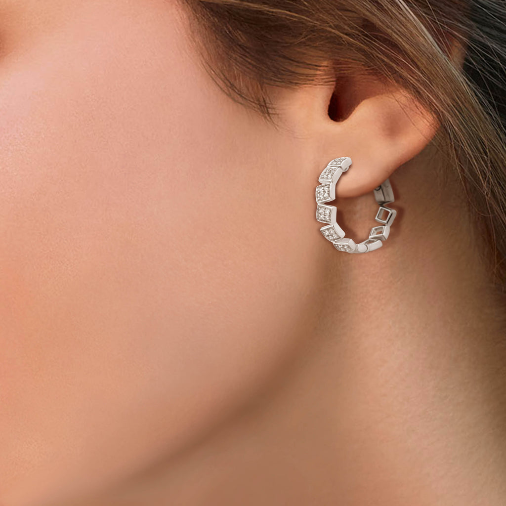 Circled Tiled Diamond Earrings
