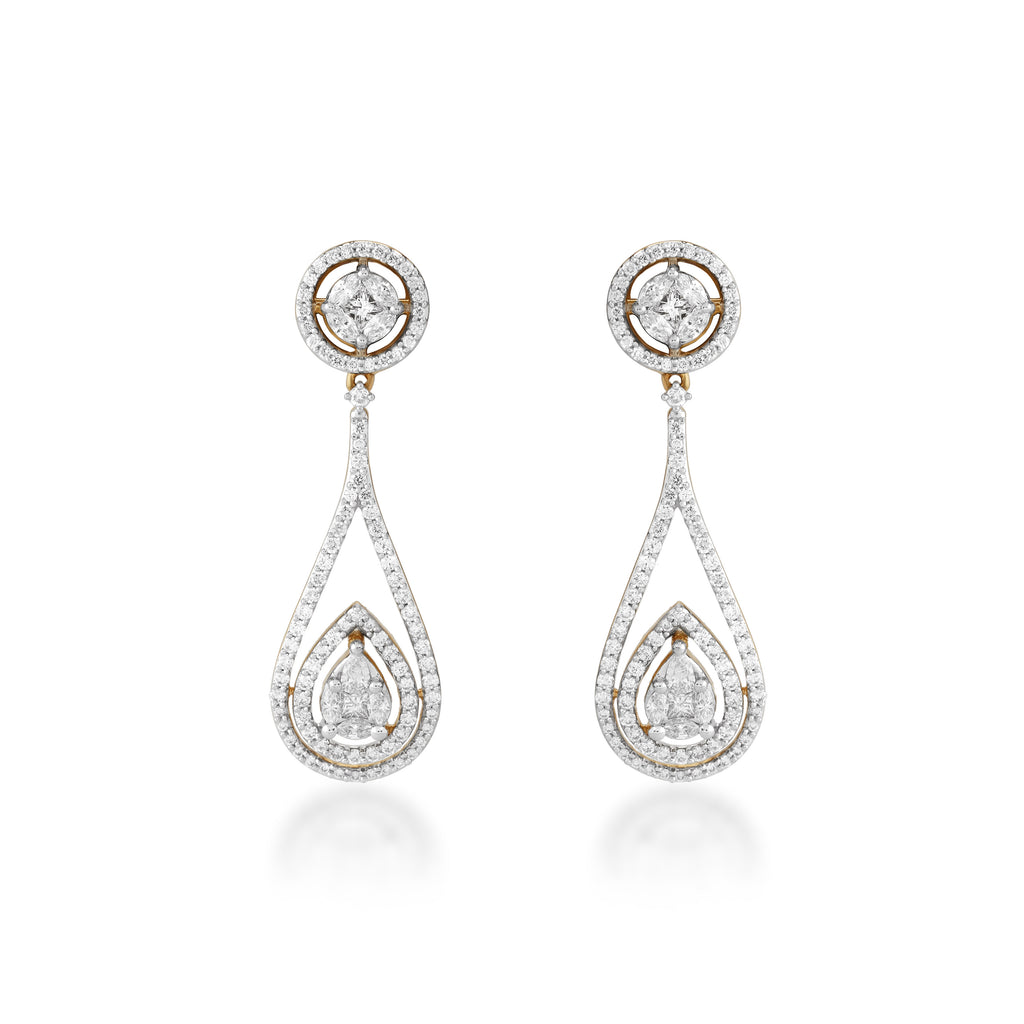 One Dewdrop Diamond Earrings