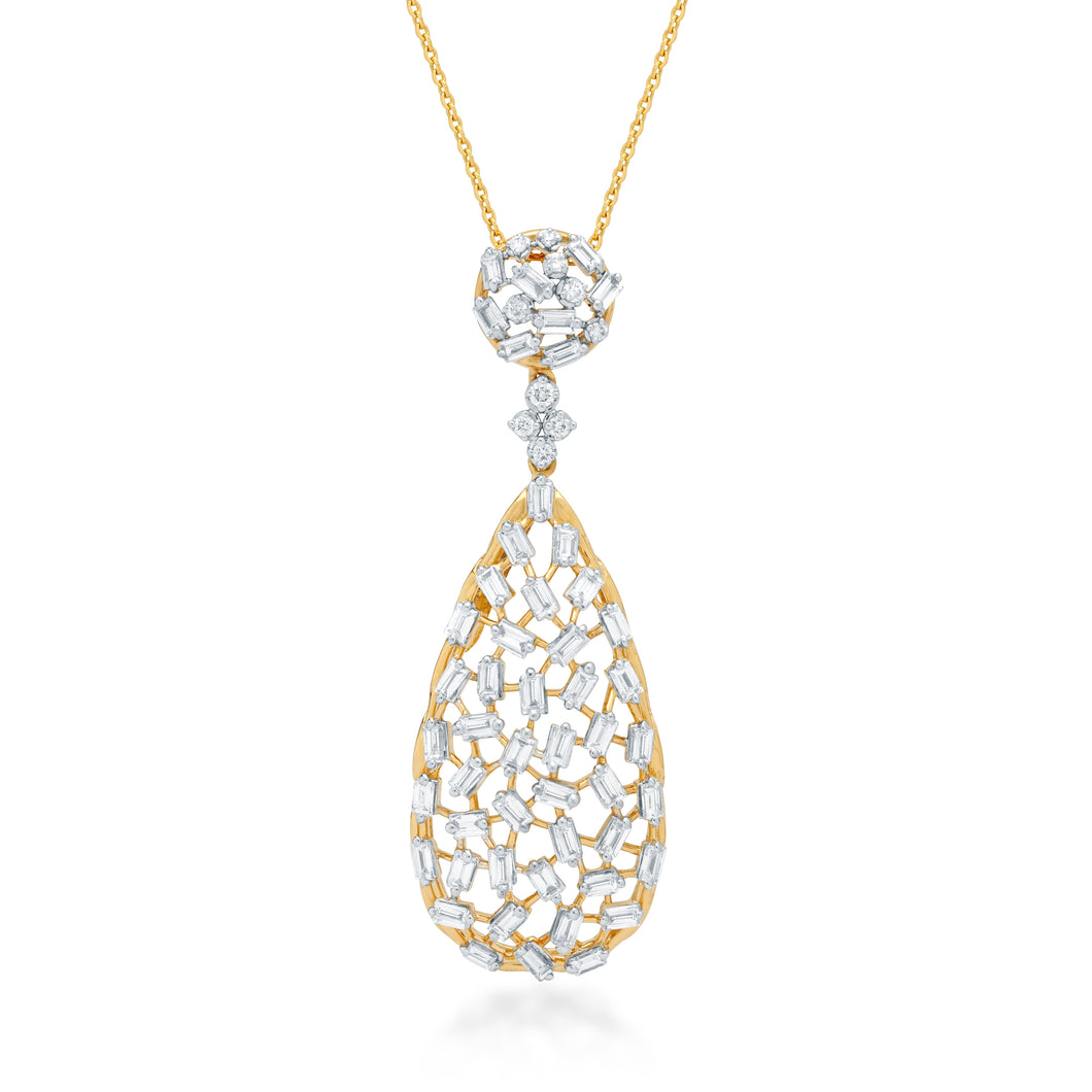 Scatter Waltz Droplet Diamond Pendant