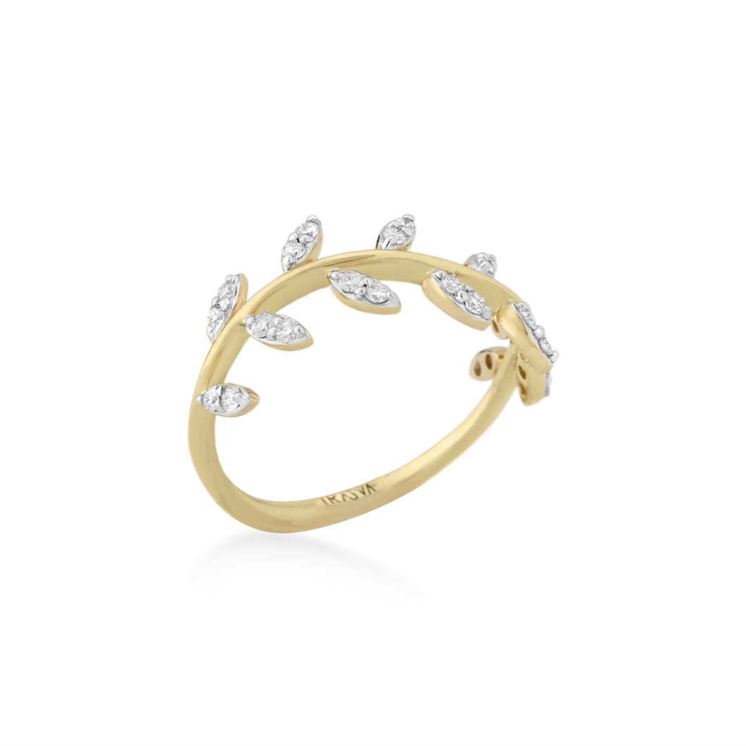 Feuille Diamond Ring