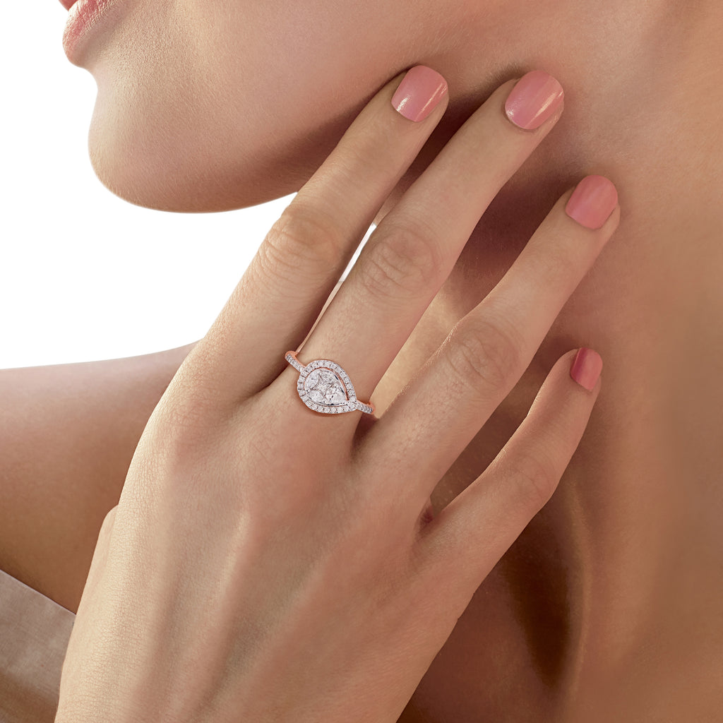 Iced Pear Diamond Ring
