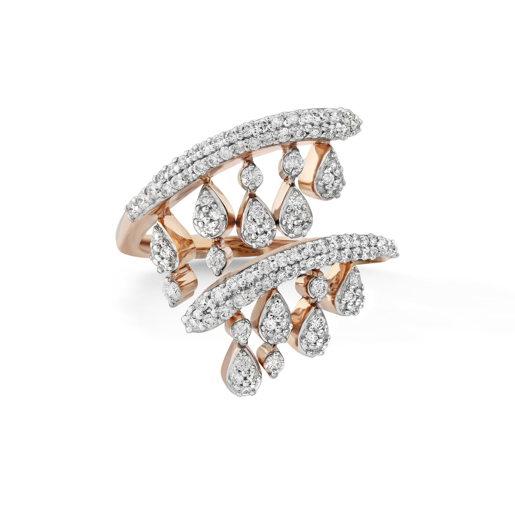 Freeflowing Swirl Diamond Ring